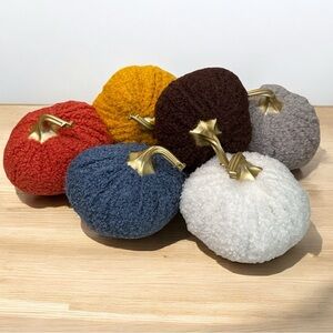 Cozy Knit Pumpkin Decor Set of 6- Multicolor